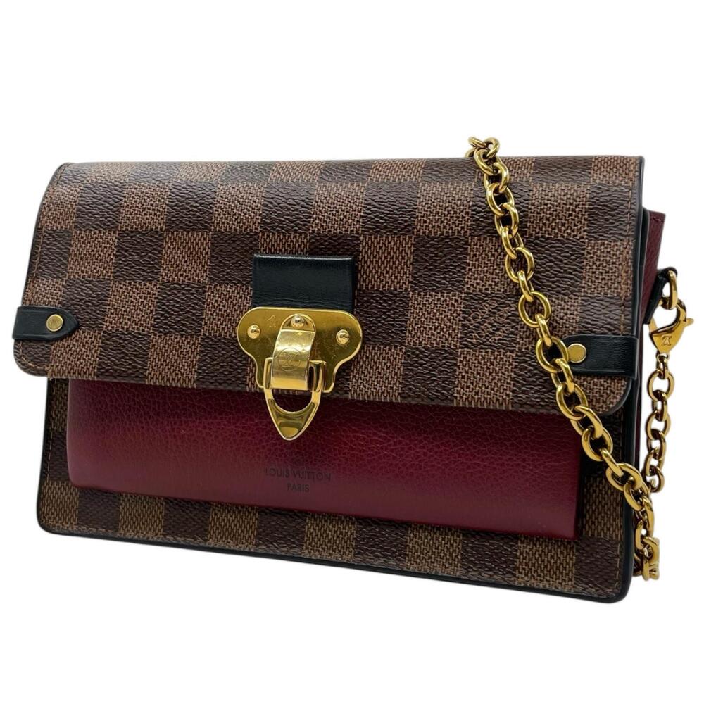 LOUIS VUITTON Portefeuille Vavin Chain Damier Shoulder Bag Long Wallet Brown
